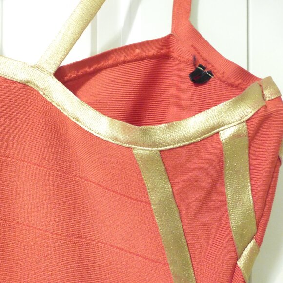 BEBE Orange and gold accents bandage dress - Picture 10 of 14